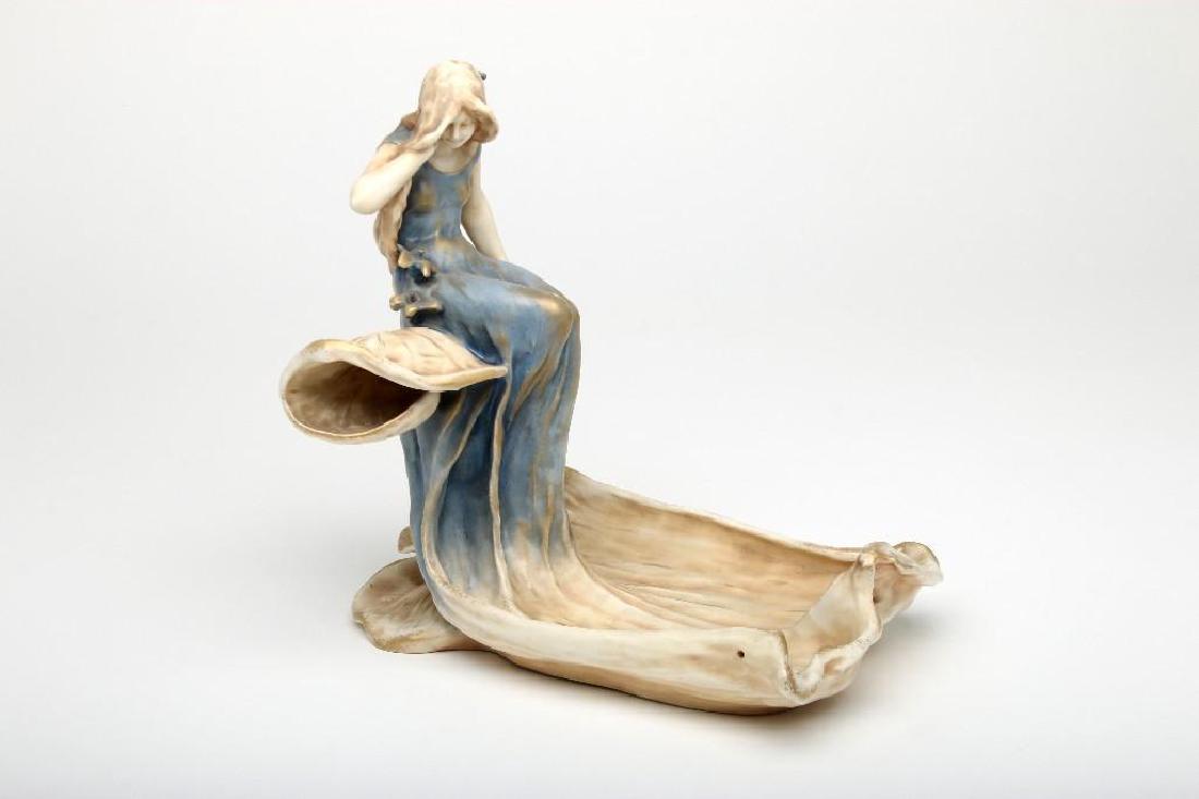 RstK Amphora Figural Centerpiece Girl on Lilypad Leaf (1 of 6)