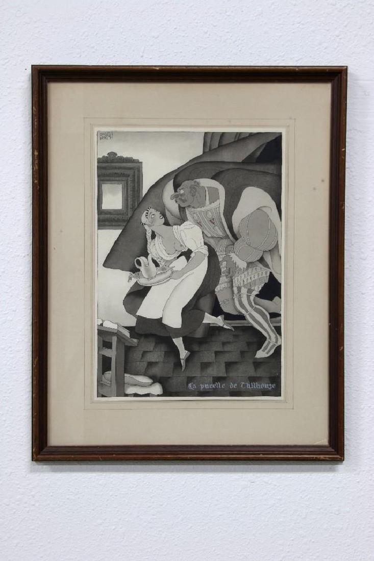 Ralph Barton Drawing French Maid Cartoon Illustration (1 of 4)