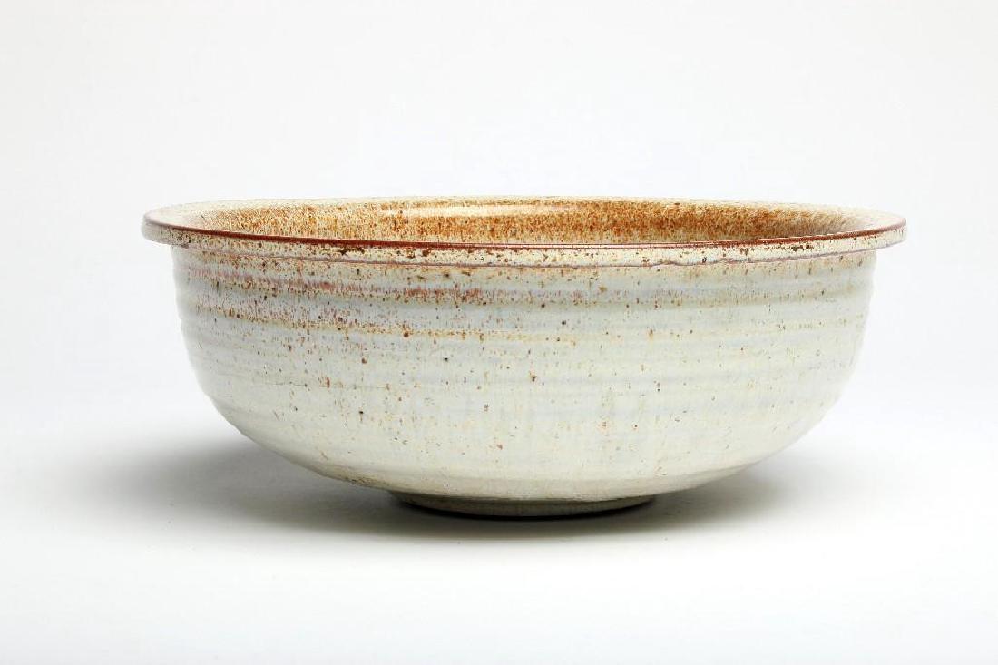 Doyle Lane MCM CA Pottery Bowl White Texture Glaze (1 of 4)