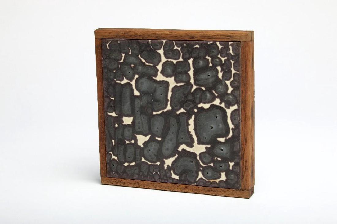 Doyle Lane MCM Tile Assemblage Texture Glaze Wood Frame (1 of 4)