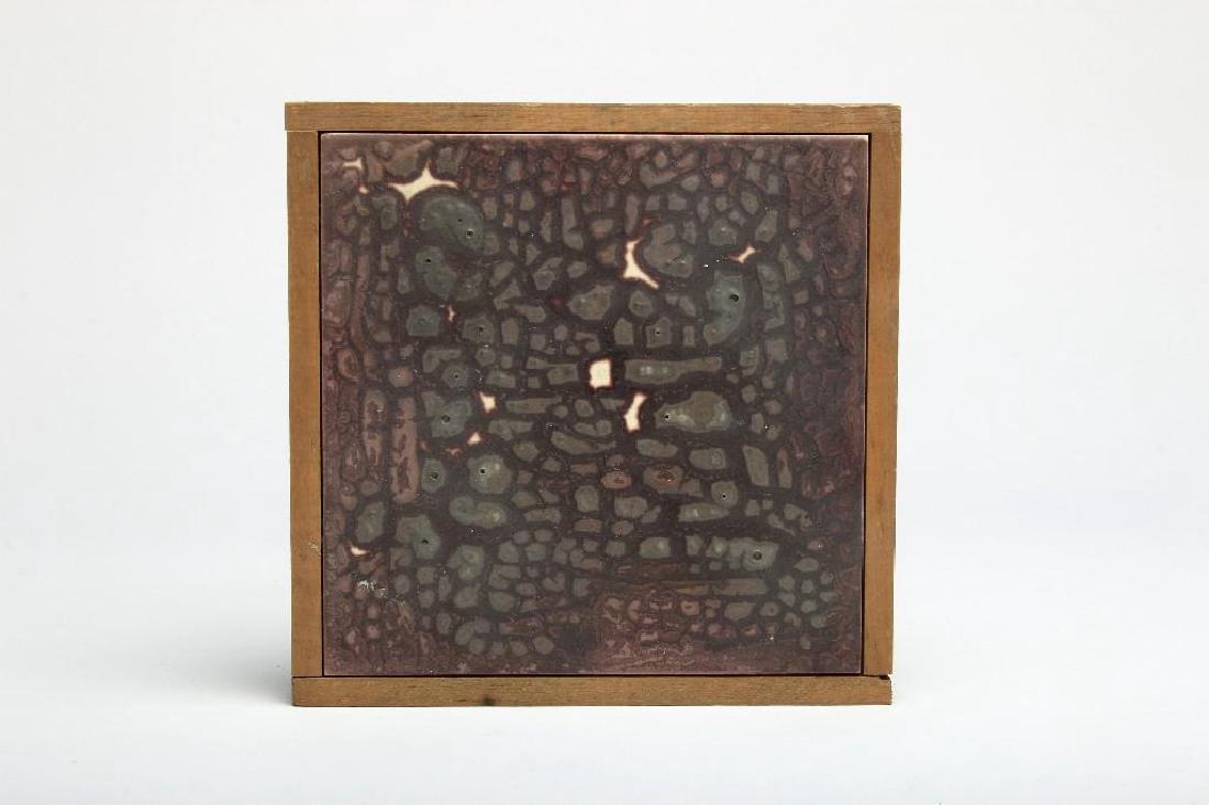 Doyle Lane Mid Century Wood Framed Tile Textured Glaze (1 of 3)