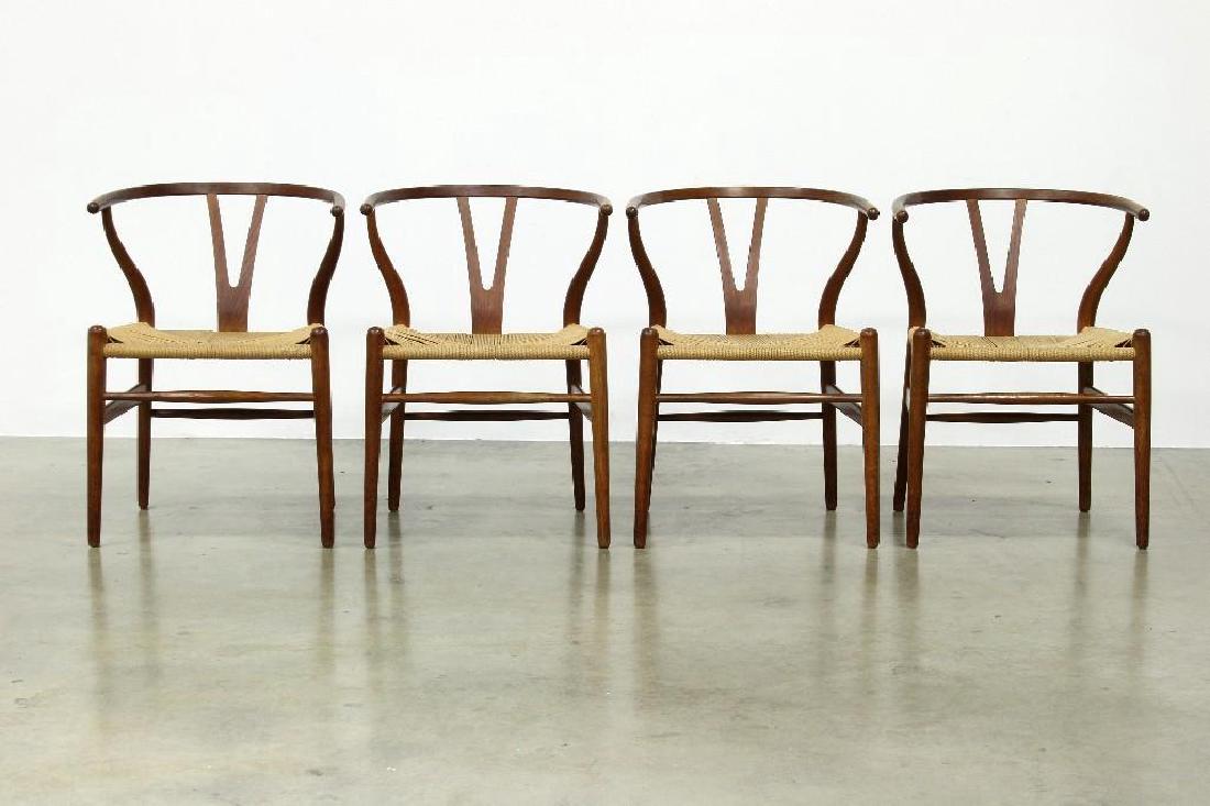 Four Hans Wegner Mid-Century Wishbone Papercord Chairs (1 of 4)