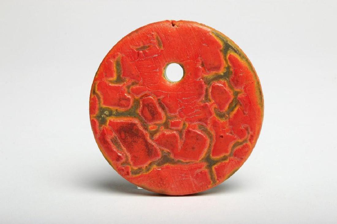 Doyle Lane California MCM Pottery Pendant Orange Peel (1 of 3)