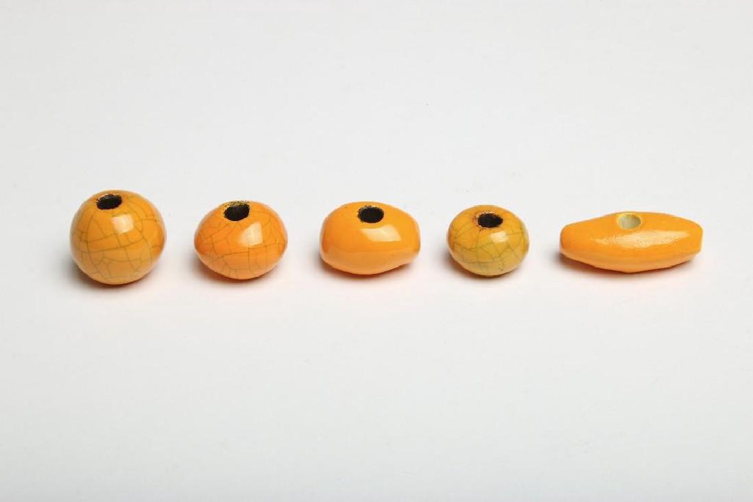 Doyle Lane MCM California Pottery Handmade Beads Yellow (1 of 1)