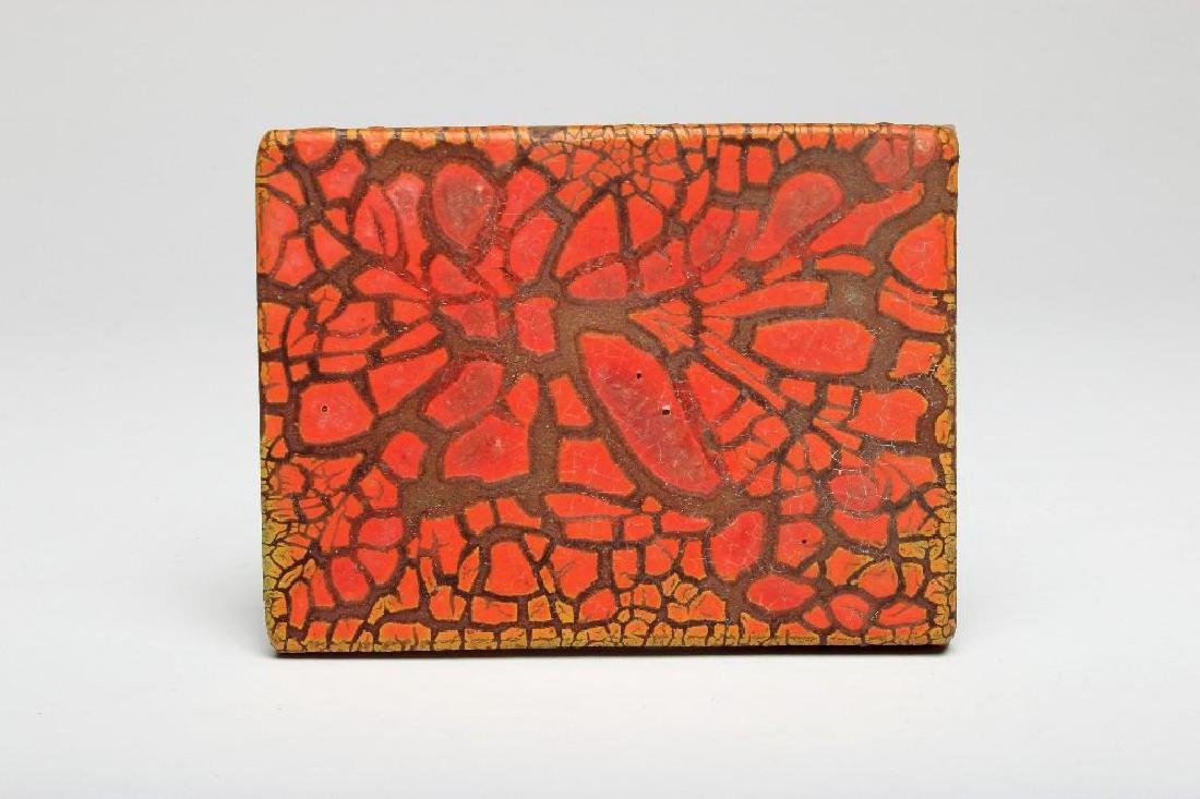 Doyle Lane Glazed Ceramic Pottery Tile Orange Texture (1 of 3)