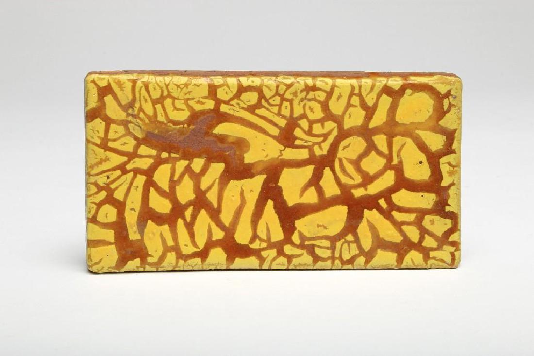 Doyle Lane Glazed Ceramic Tile Mustard Yellow Texture (1 of 3)