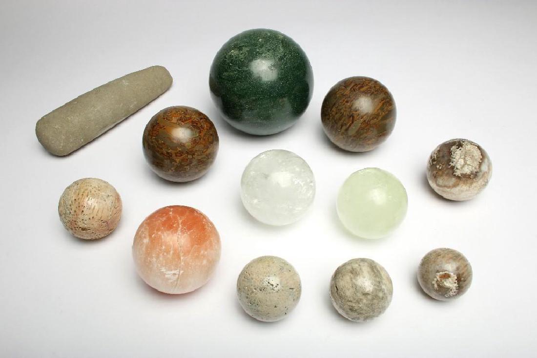 Lot Rock Gemstone Orb Sphere Obelisk Specimen Geology (1 of 2)