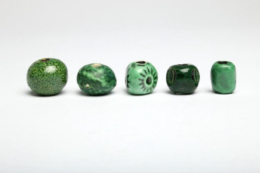 Doyle Lane California Pottery Handmade Beads Greens (1 of 1)