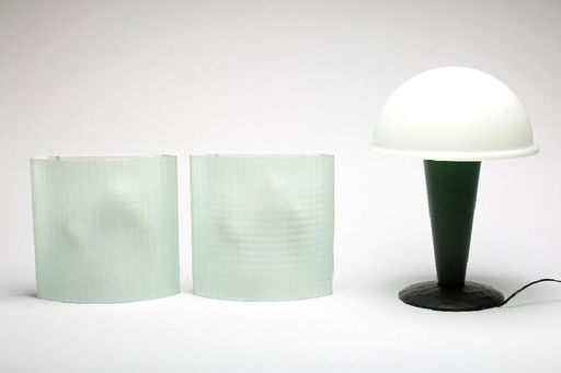 Ron Rezek Artemide Facet Sconces 2 Dome Mushroom Lamp Ron Rezek Artemide Facet Sconces 2 Dome Mushroom Lamp