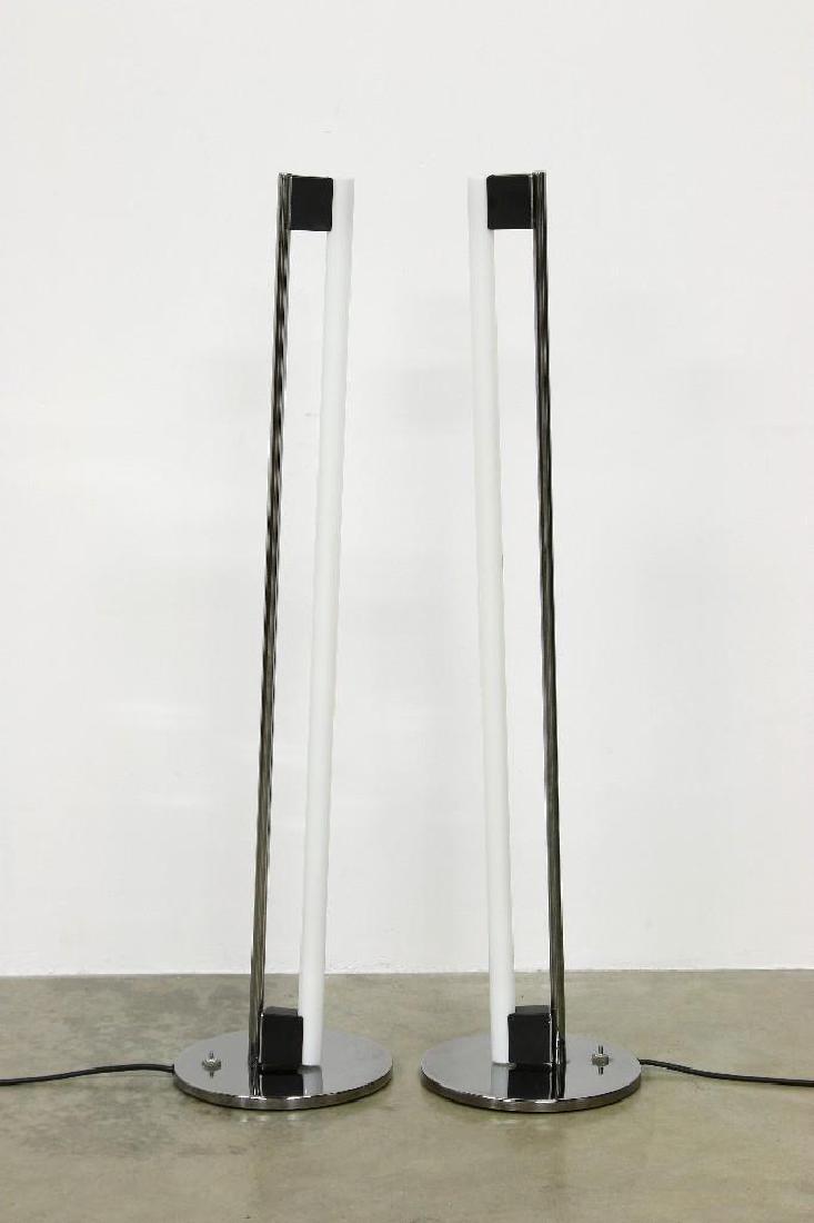 Pair Eileen Gray Chrome Tube Lamps Images of America (1 of 3)
