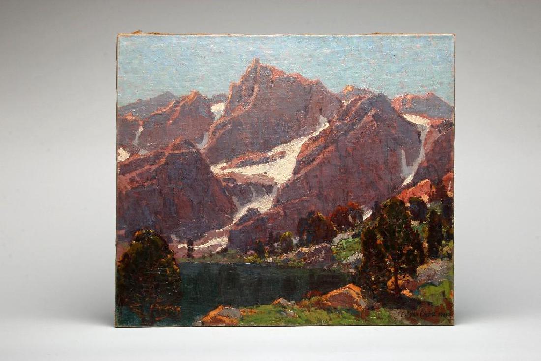 Edgar A. Payne Sierra Mountain Lake Oil on Canvas: Edgar Alwin Payne (1883 - 1947, California, Missouri) 'Sierra Mountain Lake' oil on canvas, 24" x 28".