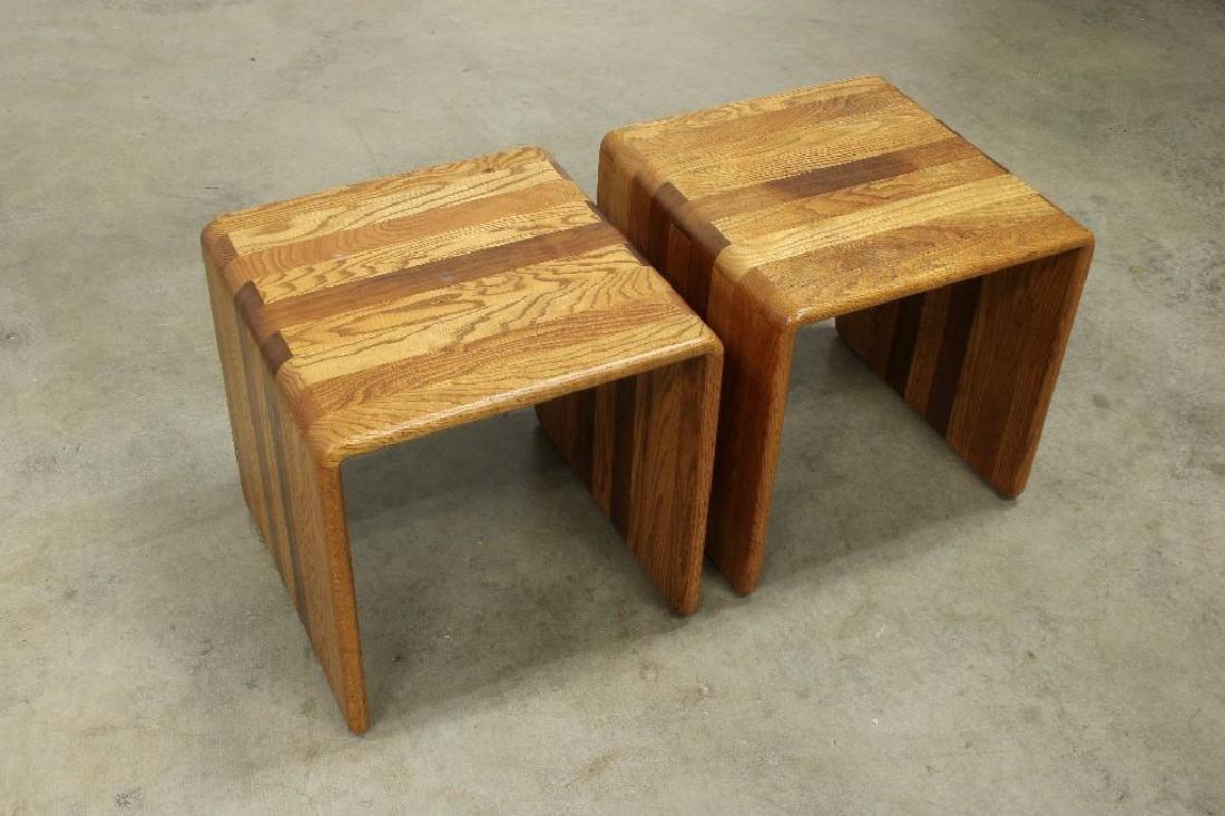 Pair James Rannefeld Jawar Laminate Wood Ribbon Tables (1 of 5)