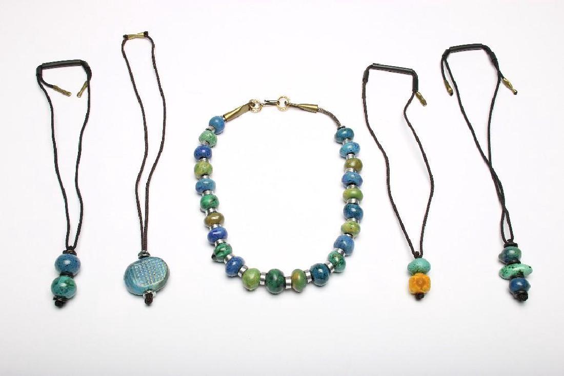 Doyle Lane California Pottery Pendant Yellow Blue Group (1 of 4)