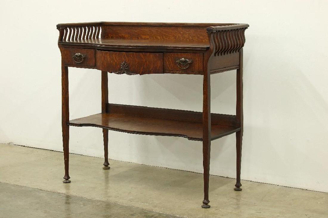 Victorian Carved Oak Gallery Top Server (1 of 4)
