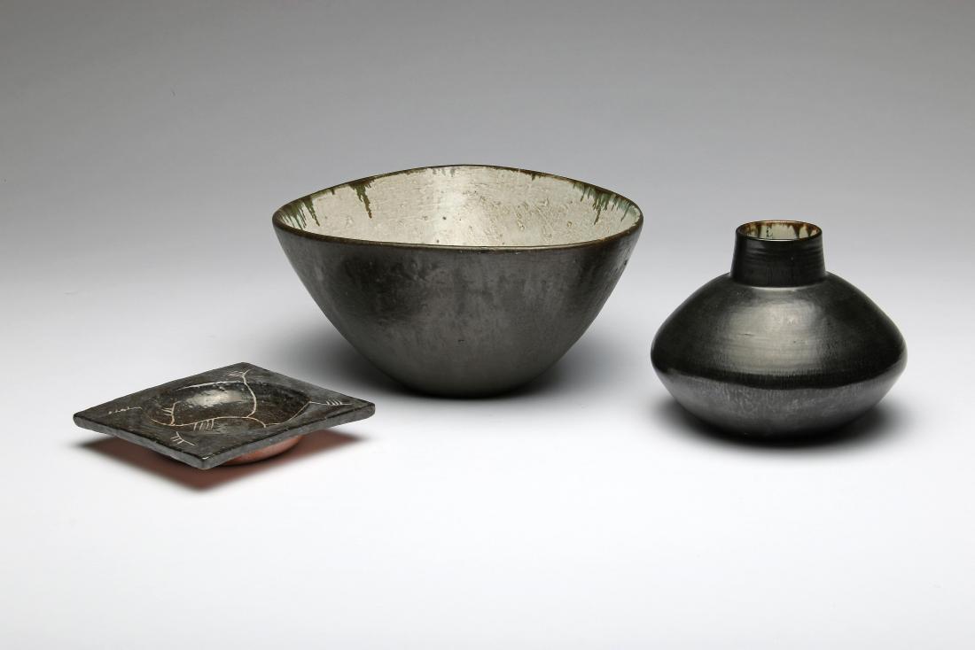 Eugene Deutsch Group 1940s Studio Art Pottery Black (1 of 6)