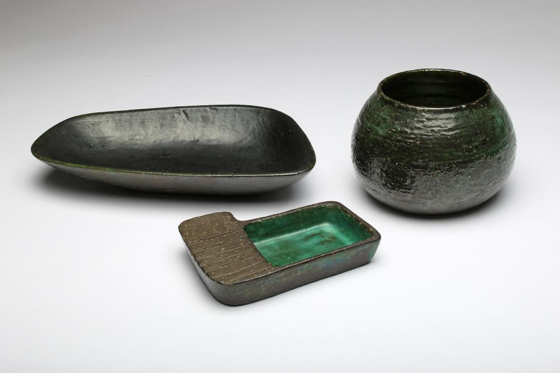 Eugene Deutsch Group 1940s Studio Art Pottery Green (1 of 4)