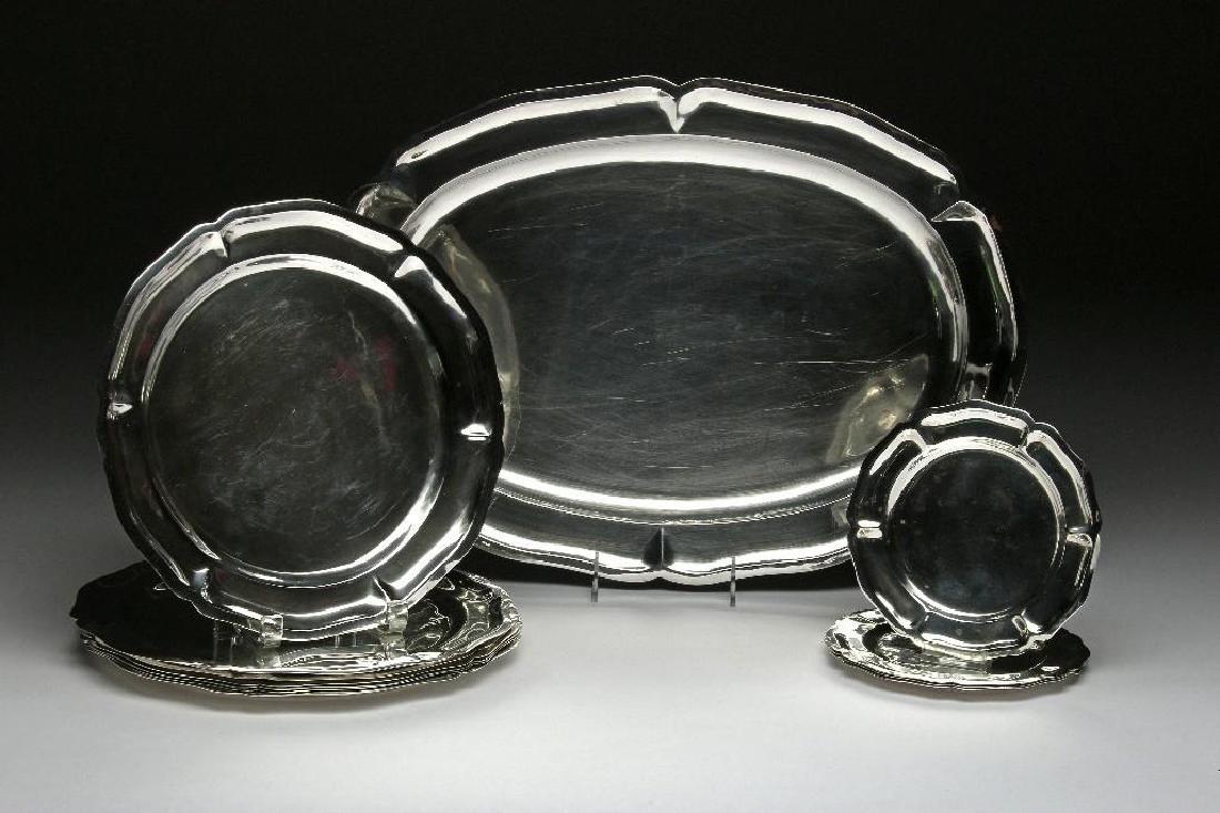 Vintage Mexican Silver Group Large Platter Chargers