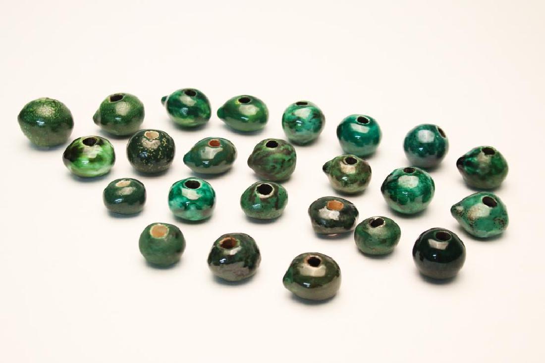 Doyle Lane MCM Studio Pottery Beads, Greens, 24 (1 of 6)