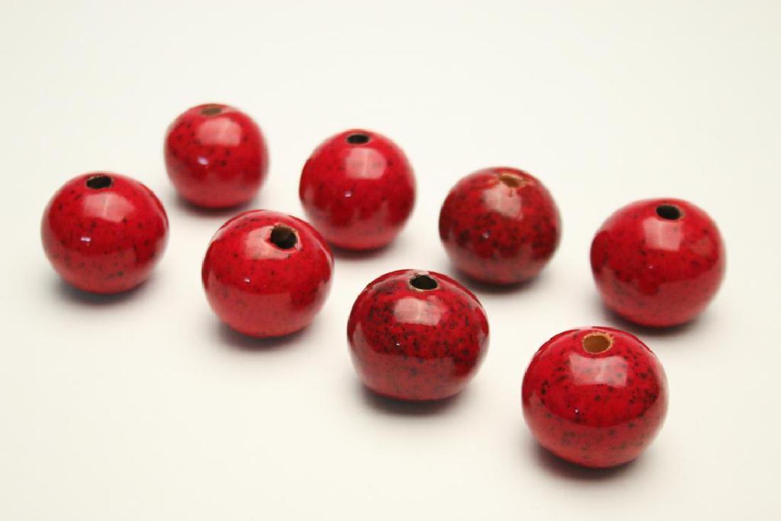 Doyle Lane MCM Studio Pottery Beads, Large Blood Red, 8 (1 of 4)