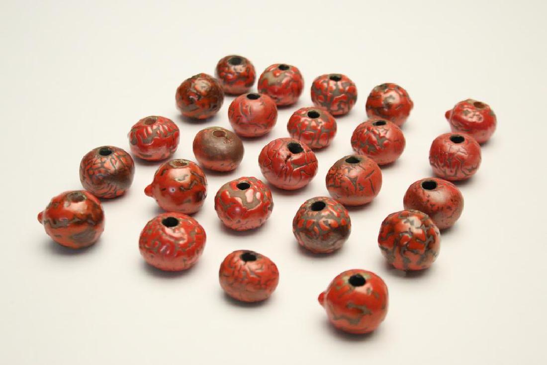 Doyle Lane MCM Studio Pottery Beads, Burnt Sienna, 24 (1 of 5)