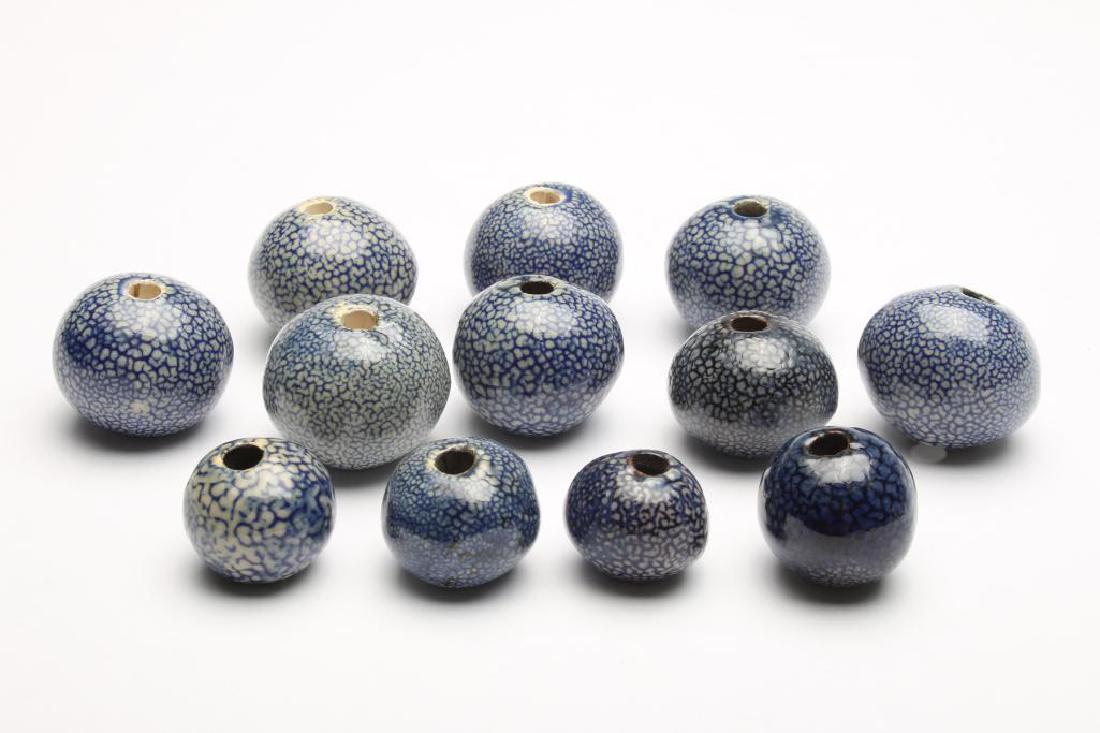 Doyle Lane MCM Studio Pottery Beads, Snakeskin Blue, 12 (1 of 4)