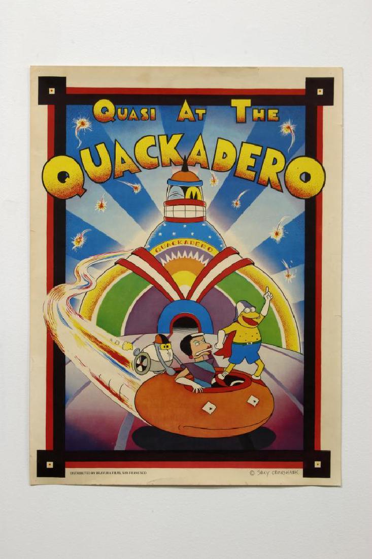 Sally Cruikshank Quasi At The Quackadero 1978 Poster: Sally Cruikshank (b. 1949 San Francisco) Quasi At The Quackadero 1978 Poster: Approx. 24.5 in. H x 18.25 in. W.
