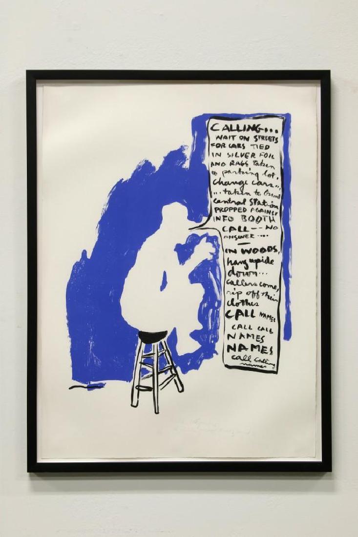 Allan Kaprow 1965 2 Lithographs Trees + Calling/Speech: Pair of Allan Kaprow (1927-2006 New York/California/New Jersey) lithographs on paper. 1) Trees, 1965 pencil signed artist proof, edition of 50. 2) Calling/Speech, 1965. Pencil signed artist proof. Car