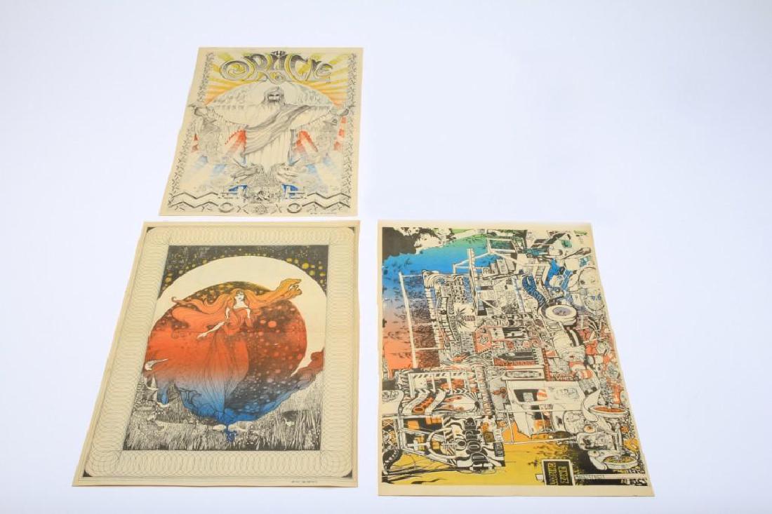 Cover Art The Oracle Newspaper, The Aquarian Age 1967: Front and Back Cover and Interior Page From The Oracle Newspaper, Volume One, Issue No. 6 'The Aquarian Age' San Francisco 1967. 1) Rick Griffin (1944-1991 California) The Oracle. Volume One, Issue #6