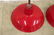 Four (4) Porcelain Red Gas Station Ceiling Lamps - 3