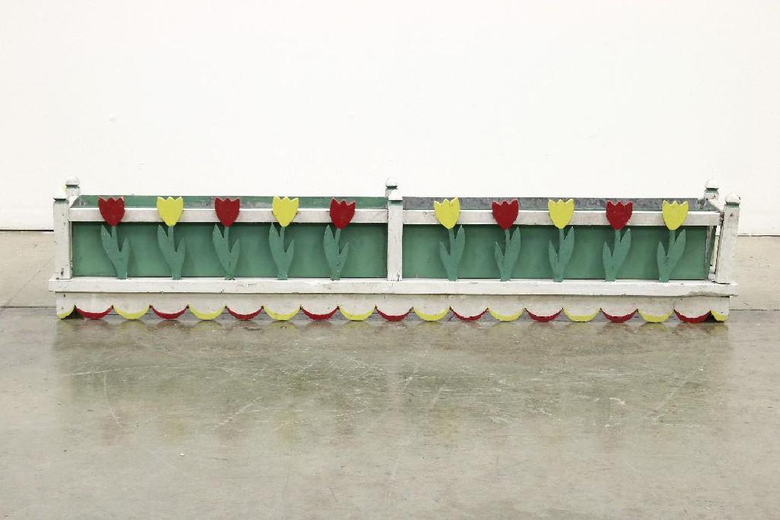 Vintage Folk Art Tulip Motif Window Planter Box (1 of 2)