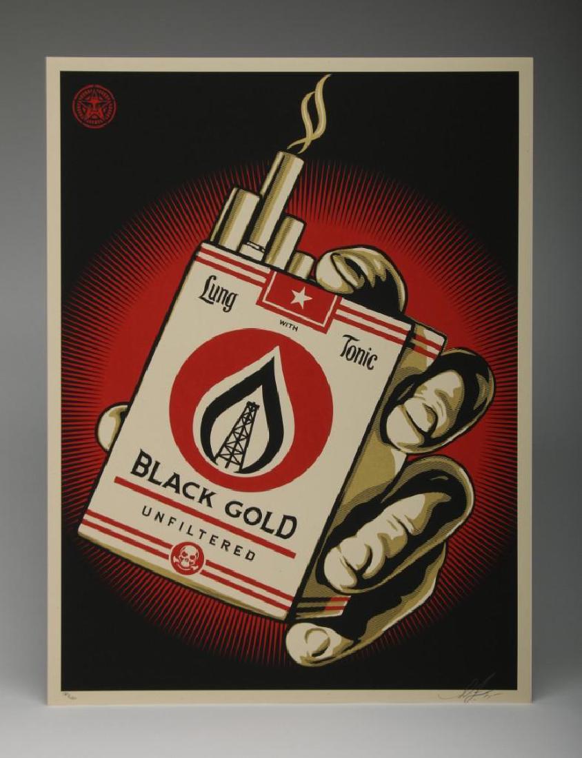 Shepard Fairey Black Gold 2015 Screen Print 137/450 (1 of 3)
