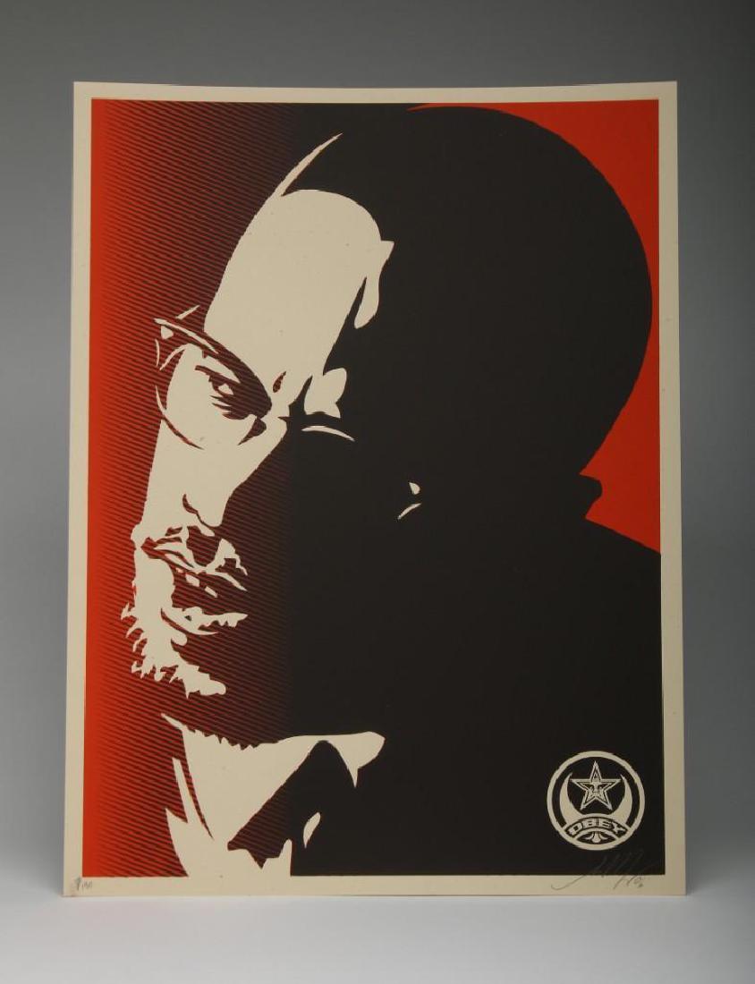 Shepard Fairey Malcolm X Orange 2006 Screen Print (1 of 3)