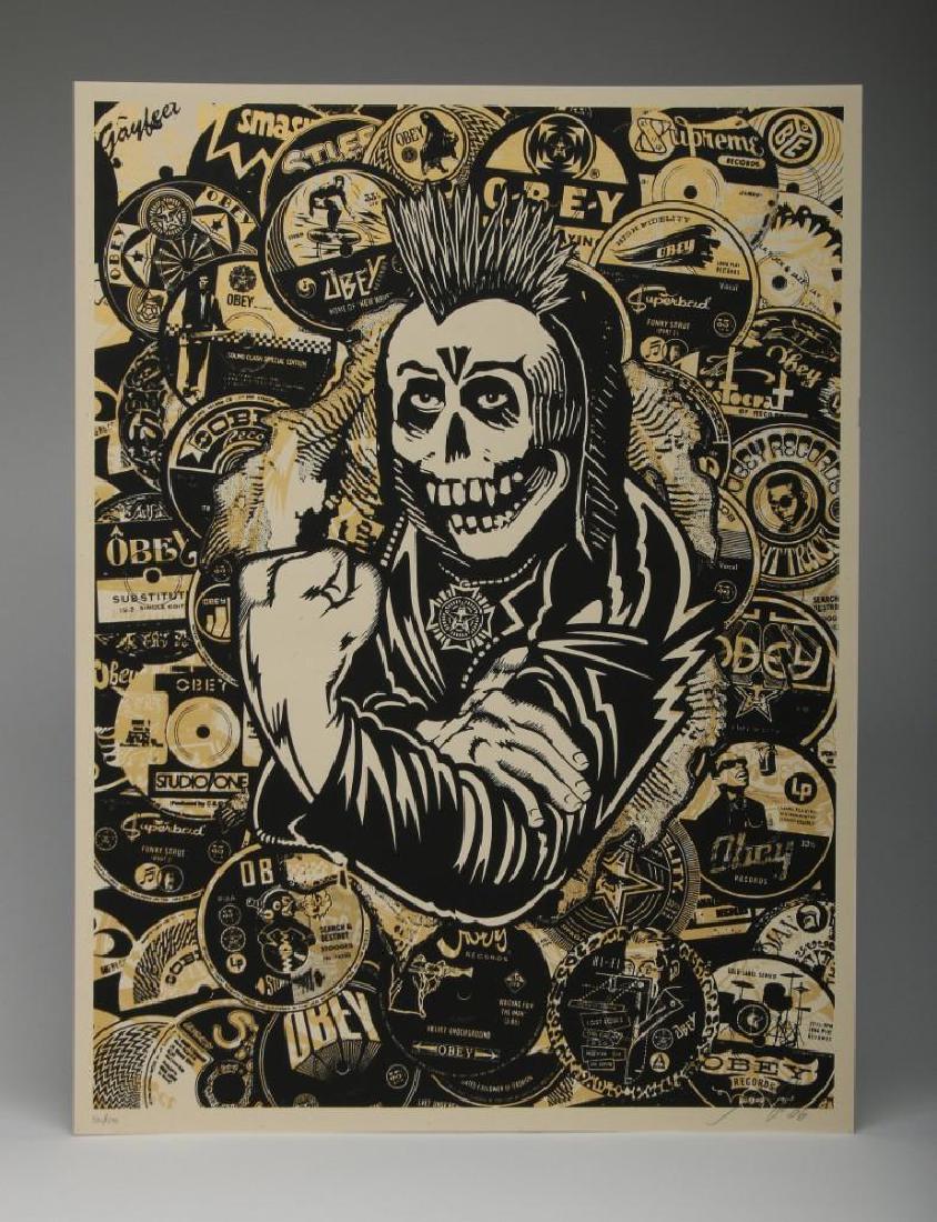 Shepard Fairey Psycho Posse Gold 2006 Screen Print (1 of 3)