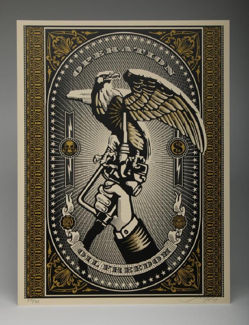 Shepard Fairey Operation Oil Freedom (Gold) 2007 Screen (1 of 3)