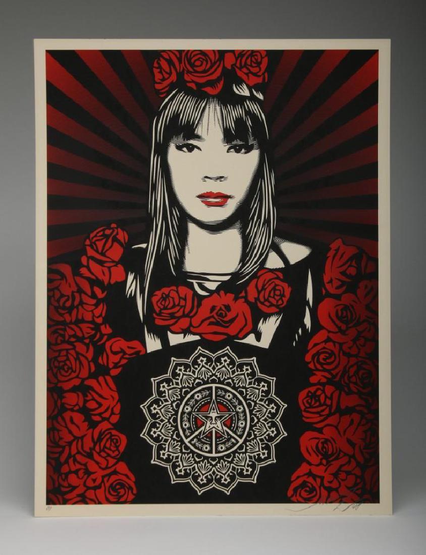 Shepard Fairey Rose Girl 2008 Screen Print AP/450 (1 of 3)