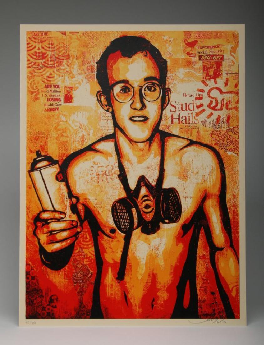 Shepard Fairey Keith Haring Canvas Screen Print 2006 (1 of 3)