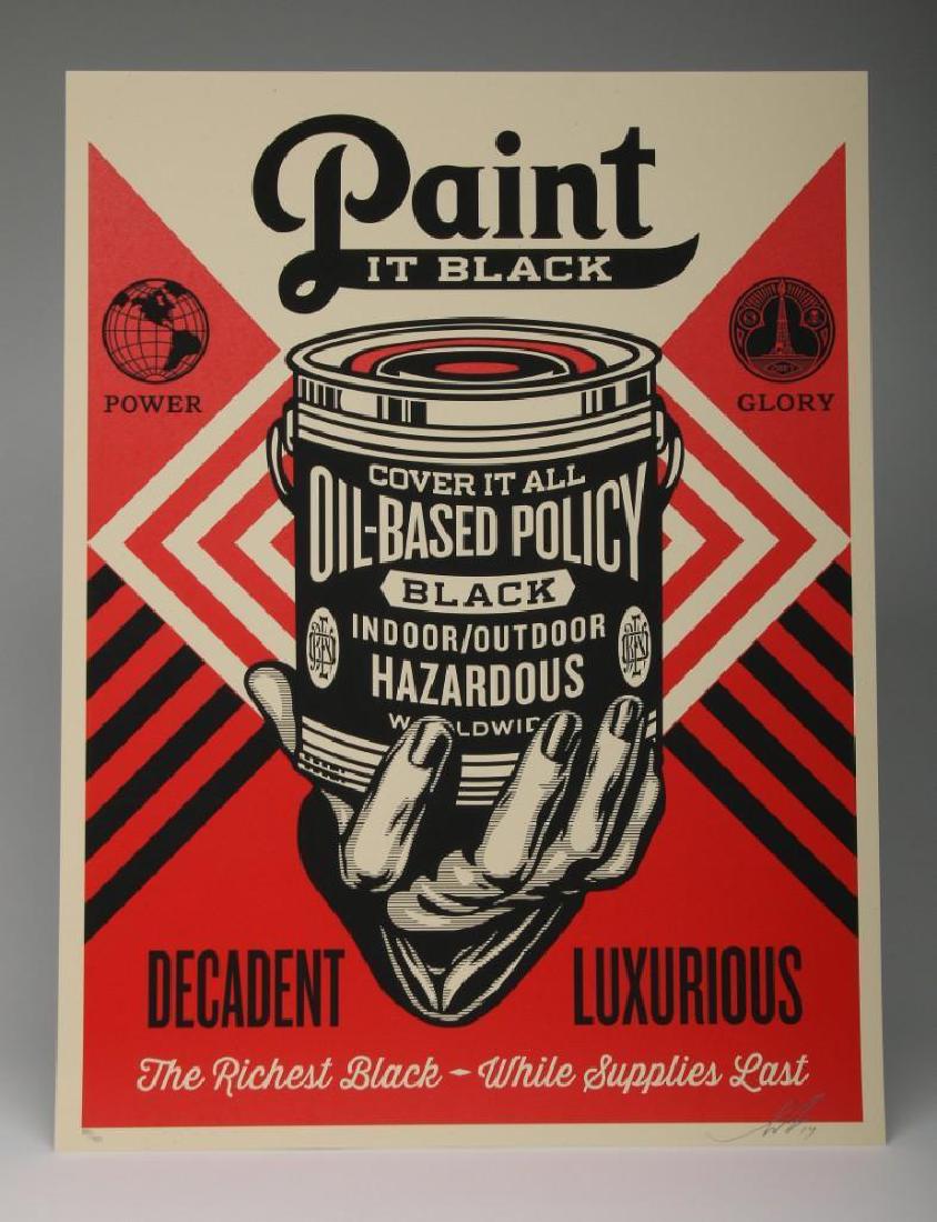 Shepard Fairey Paint It Black Hand 2014 Screen Print (1 of 3)
