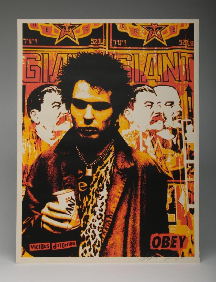 Shepard Fairey Obey Distort Sid Red 2001 Screen Print (1 of 3)