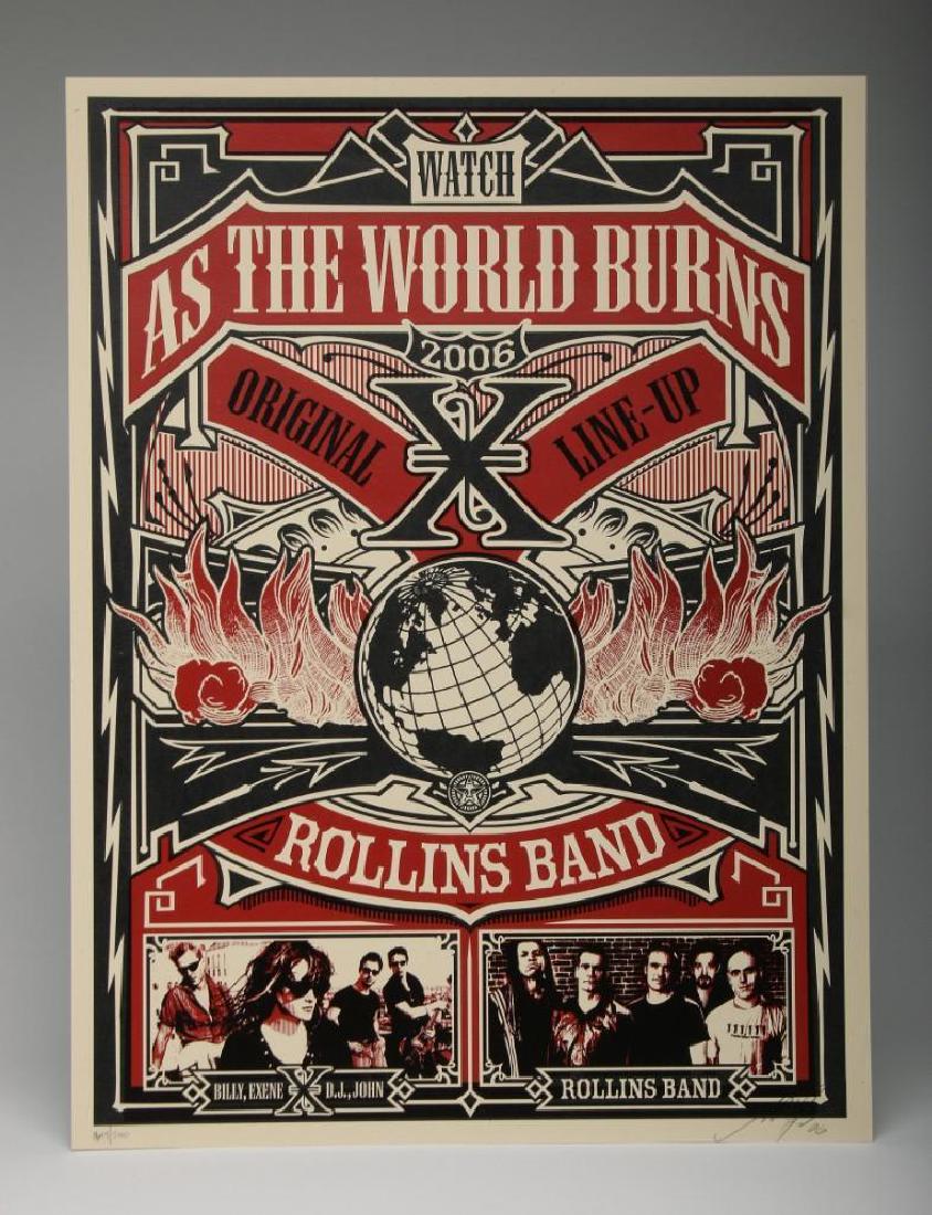 Shepard Fairey Rollins Bank and X 2006 Screen Print: Rollins Bank and X, 2006. Screen Print. 18 x 24 in. 1649/2000. Signed, numbered and dated in pencil.