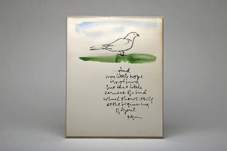 Sister Mary Corita Kent And My Little Hope Is Nothing: Sister Mary Corita Kent (American, 1918-1986). And My Little Hope Is Nothing. Serigraph. Notated lower left, signed lower right. Framed in a plastic five-sided box frame with frosted sides. 20 in. H