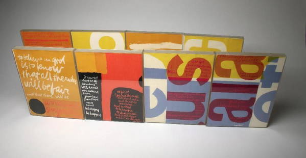 Sister Mary Corita Kent 1965 Words Of Ugo Betti 8: Sister Mary Corita Kent (American, 1918-1986). Set of 8 serigraphs, 1965. Originally included with the special edition book WORDS OF UGO BETTI: INNOCENCE AND THE PROCESS OF JUSTIFICATION IN THE LATE