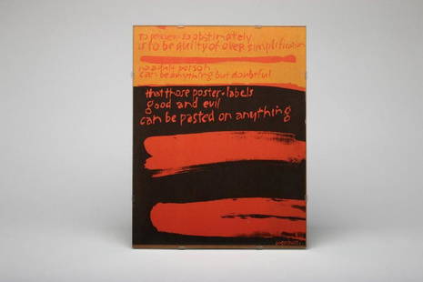 Sister Mary Corita Kent To Pesevere So Obstinately: Sister Mary Corita Kent (American, 1918-1986). To Pesevere[sic] So Obstinately. Serigraph. Signed bottom center. 1 of the 8 limited edition prints includedÂ with the special edition book WORDS OF