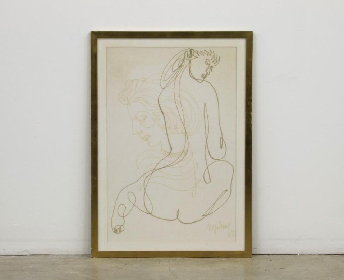 Jean Negulesco Women Ink Drawing (1 of 2)