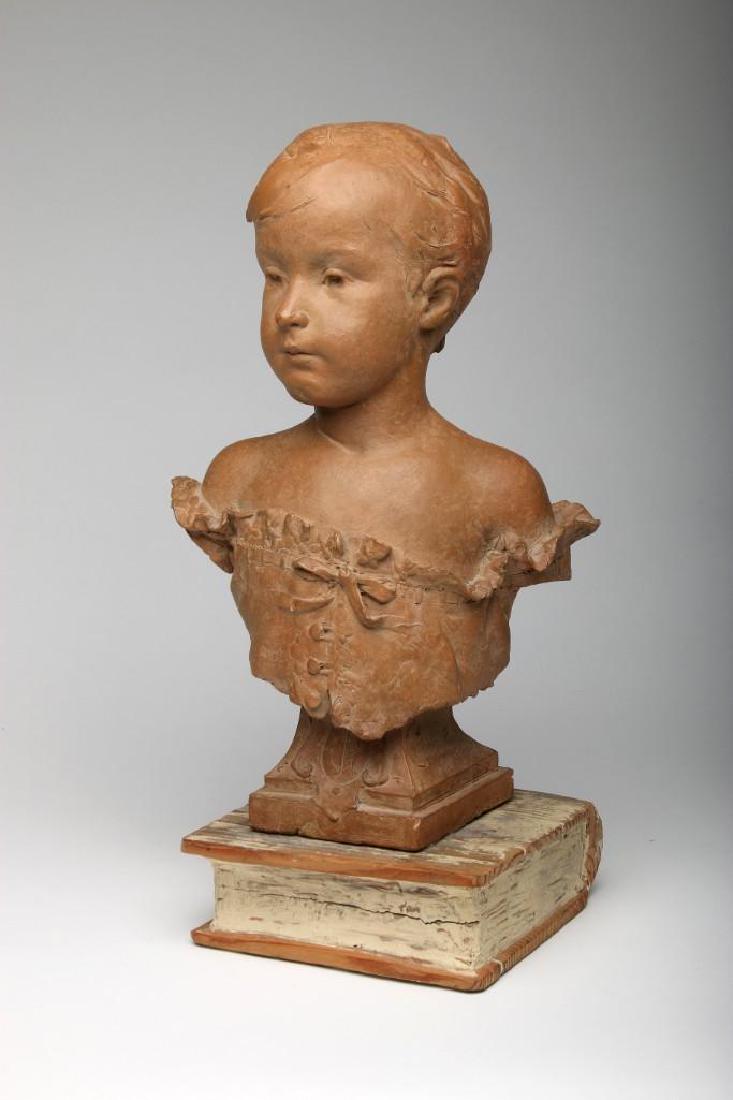 Channeboux French Tete d'Enfant 1884 Clay Sculpture (1 of 5)