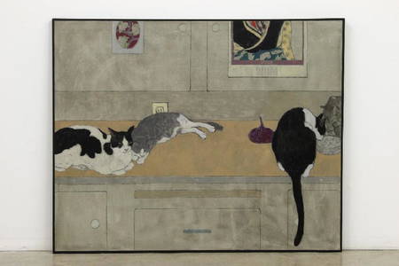 Susan Hertel Cats With Red Onion Oil On Canvas