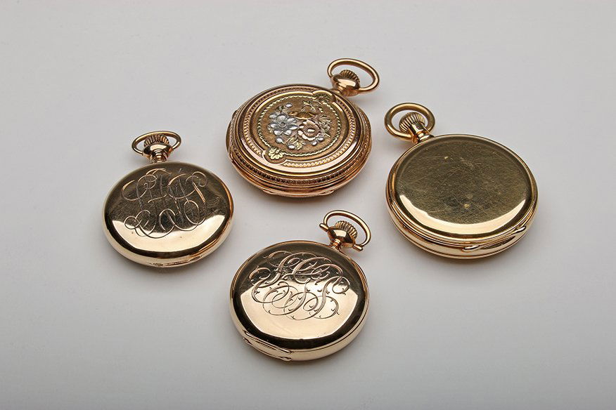 Group of 4 18K and 14K Gold Pocket Watches (1 of 10)