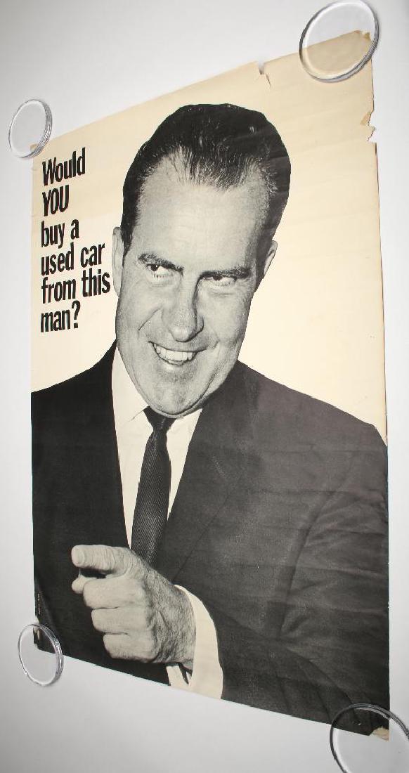Vintage Anti Richard Nixon Black White Oversized Poster: Would You Buy A Used Car From This Man? 29.5 in. x 42 in.