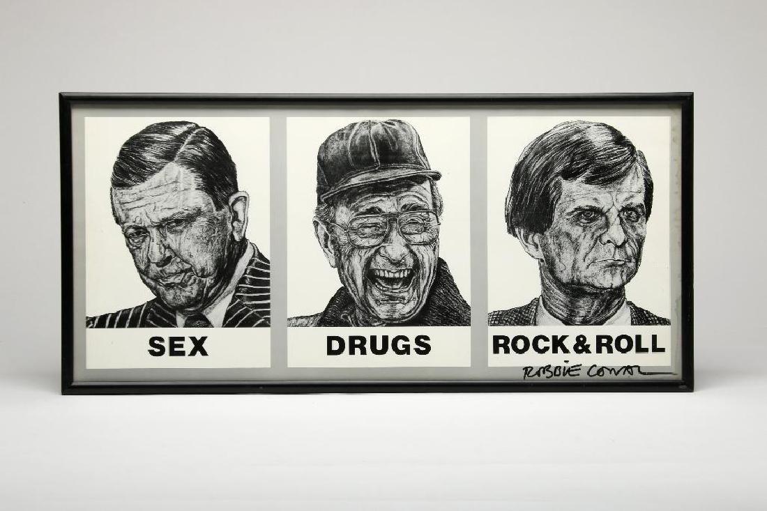 Vintage Robbie Conal Signed Sex Drugs Rock Roll Poster (1 of 3)