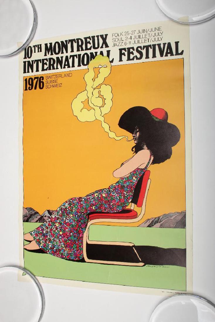 Vintage 1976 Milton Glaser 10th Montreux Intl Poster: Vintage Milton Glaser 1976 10th Montreux International Festival Concert Poster. Printed in Switzerland by Klausfeider SA, Vevey lower right. 12.625 x 16.625 in.