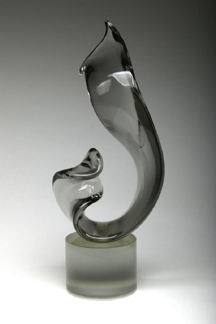 Large Abstract Smoked Murano Glass Sculpture (1 of 5)